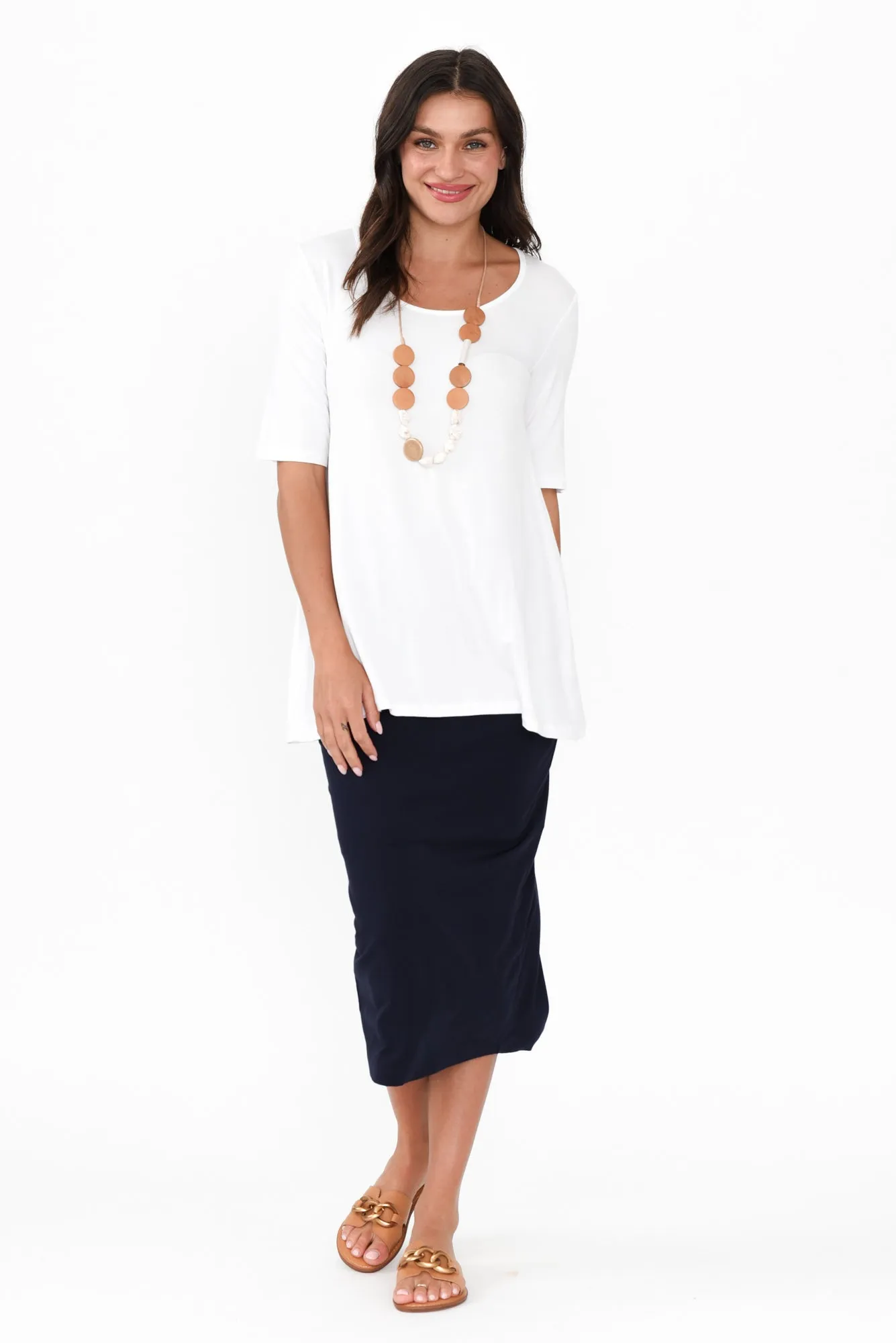 Carter White Bamboo Tunic Top sold by Blue Bungalow product image thumbnail 2