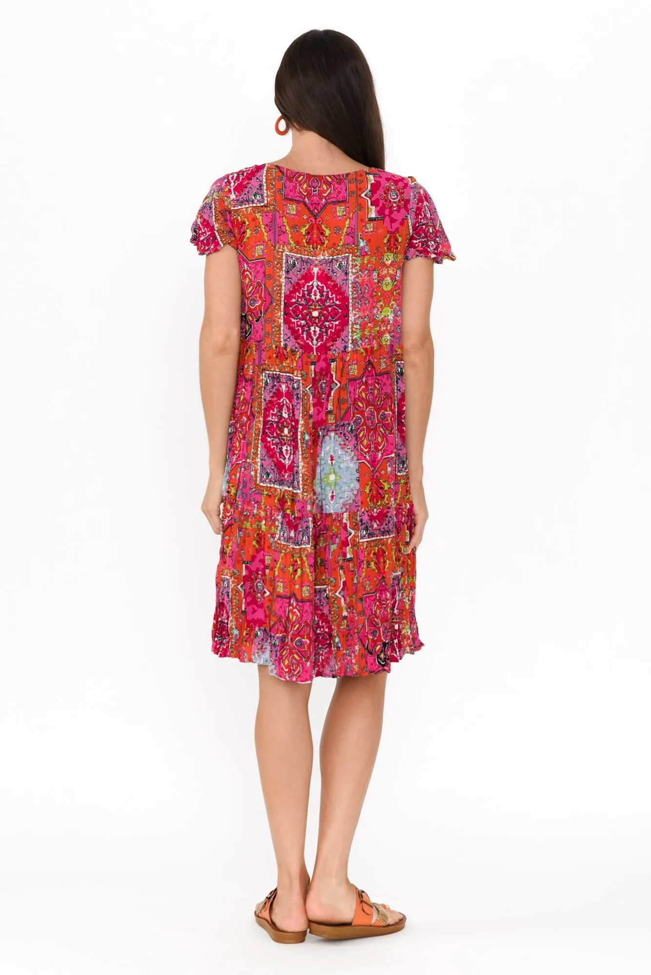 Azalea Pink Mosaic Crinkle Dress sold by Blue Bungalow product image thumbnail 4