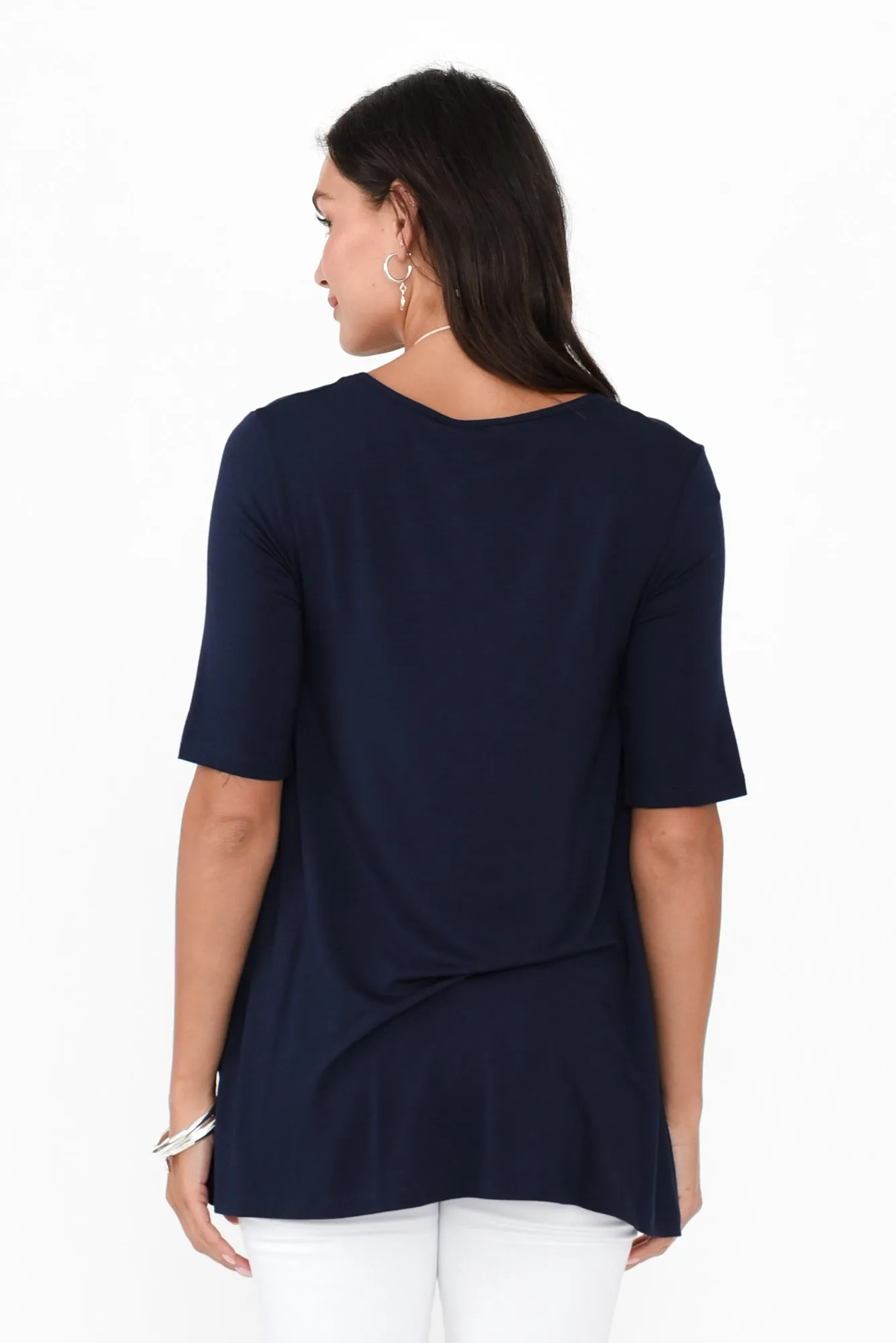 Carter Navy Bamboo Tunic Top sold by Blue Bungalow product image thumbnail 4