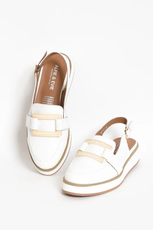 Quavo White Leather Slingback Loafer sold by Blue Bungalow