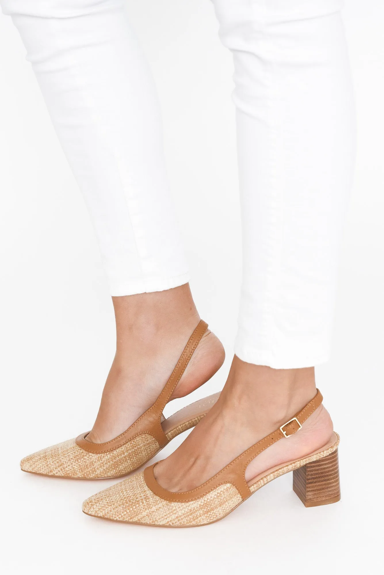 Patricia Tan Contrast Leather Slingback Heel sold by Blue Bungalow product image thumbnail 2