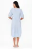 Zariah Blue Stripe Cotton Tier Dress sold by Blue Bungalow