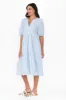 Zariah Blue Stripe Cotton Tier Dress sold by Blue Bungalow