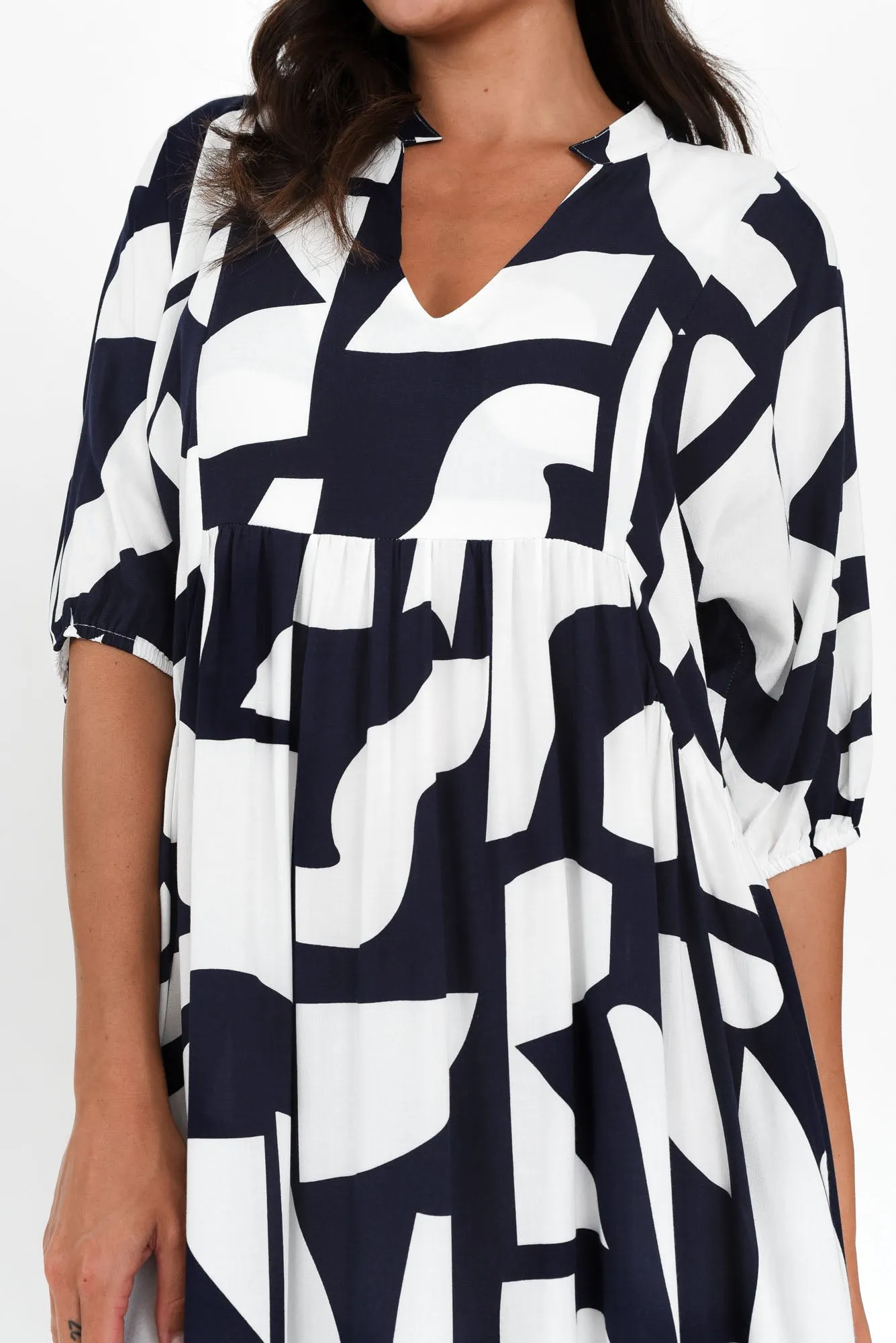 Trey Navy Abstract Midi Dress sold by Blue Bungalow product image thumbnail 5