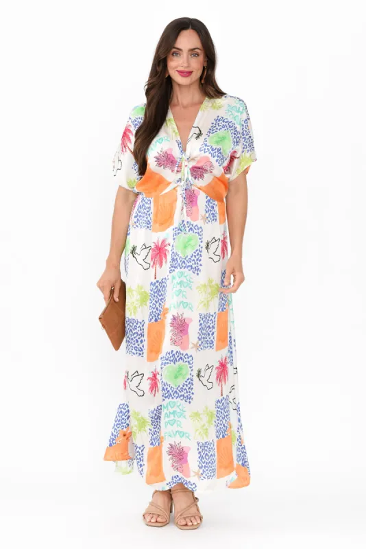 Rosina White Jungle Tie Dress sold by Blue Bungalow