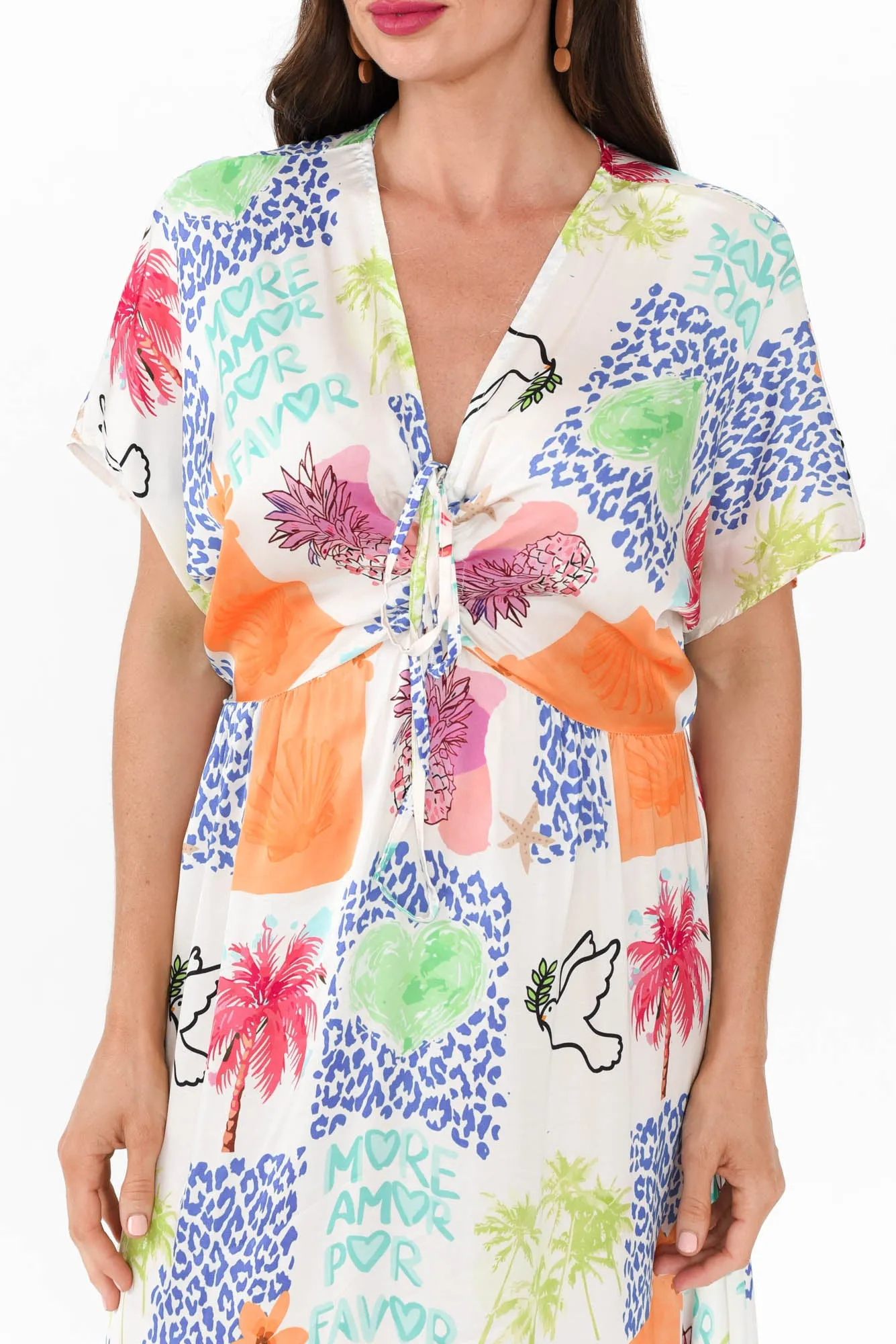 Rosina White Jungle Tie Dress sold by Blue Bungalow product image thumbnail 5