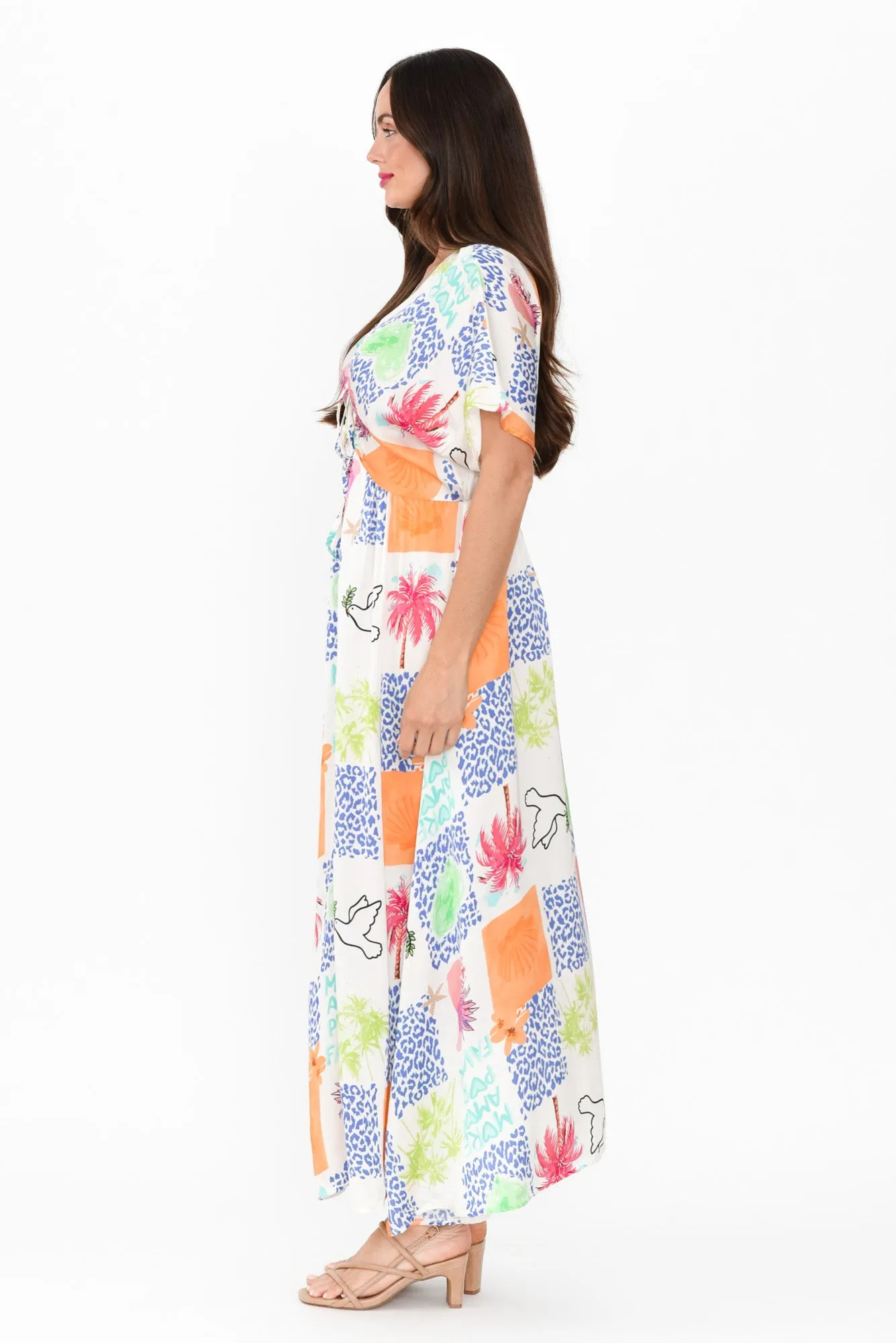 Rosina White Jungle Tie Dress sold by Blue Bungalow product image thumbnail 3