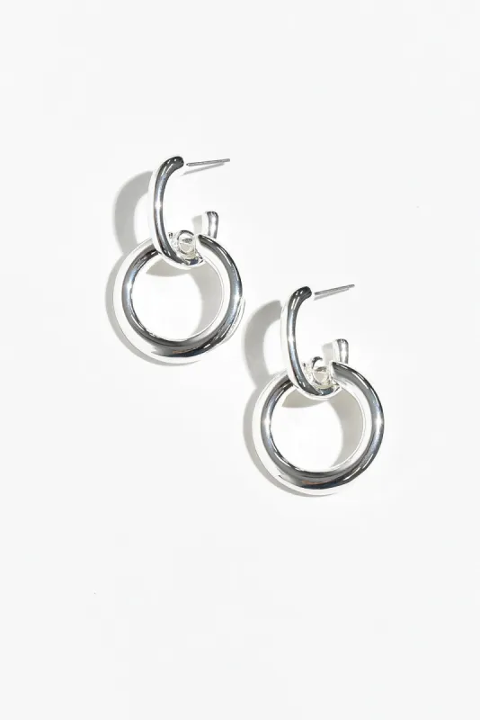 Kiko Silver Huggie Earrings sold by Blue Bungalow