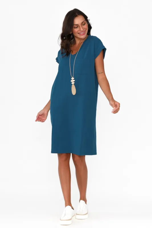 Zena Blue T-Shirt Dress sold by Blue Bungalow