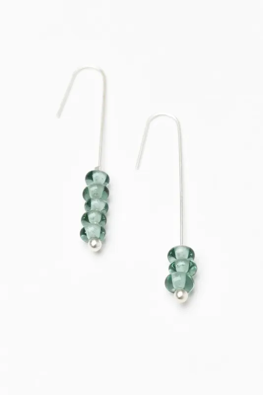 Akayla Sage Glass Beaded Hook Earrings sold by Blue Bungalow