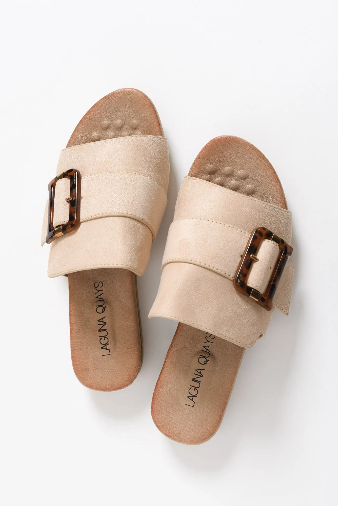 Kivari Beige Faux Suede Buckle Slide sold by Blue Bungalow product image thumbnail 3