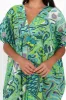 Isla Green Wave Cotton Kaftan sold by Blue Bungalow