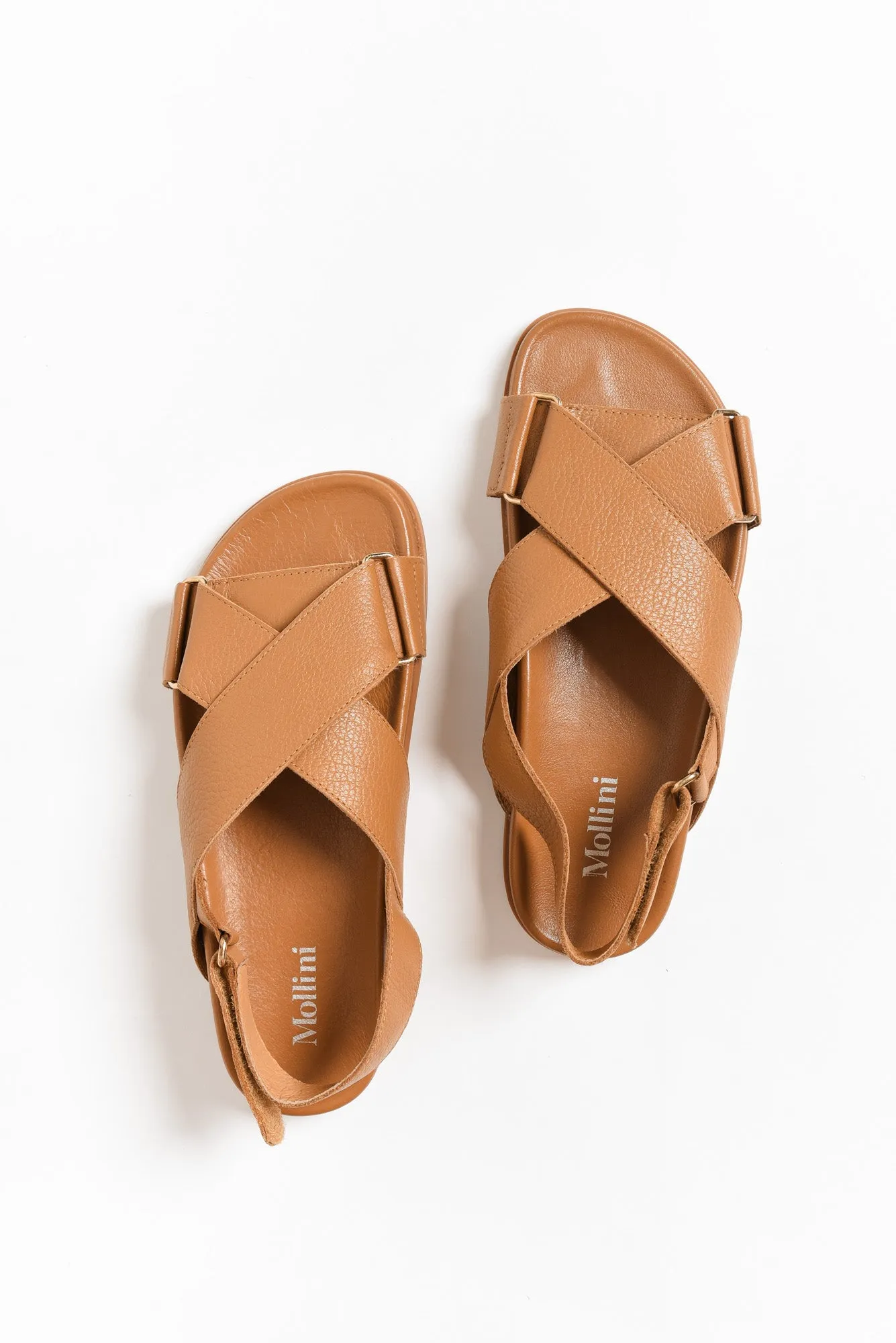 Haylow Tan Leather Crossover Sandal sold by Blue Bungalow