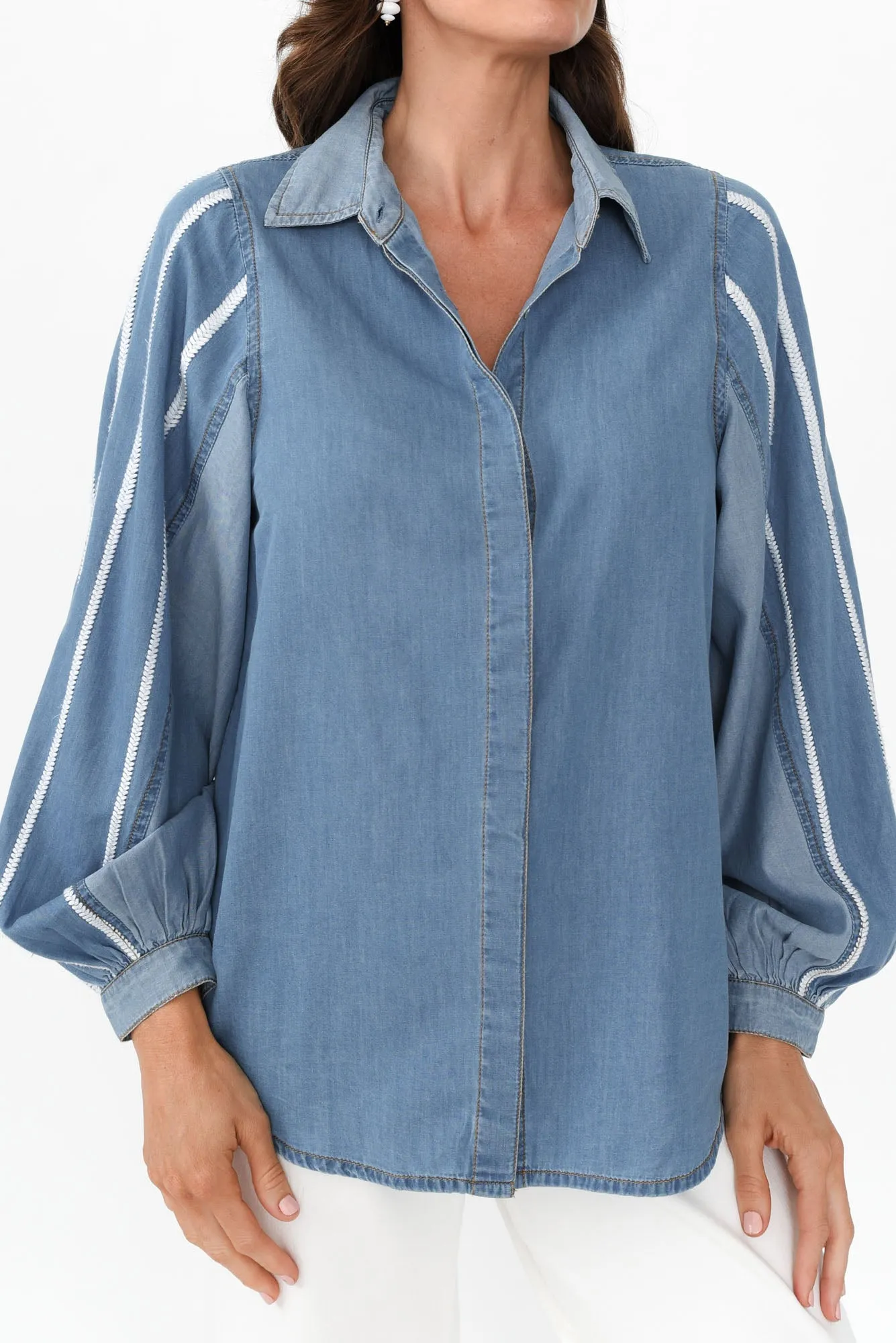 Stella Blue Denim Shirt sold by Blue Bungalow product image thumbnail 5