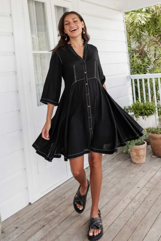Argon Black Contrast Stitch Dress sold by Blue Bungalow