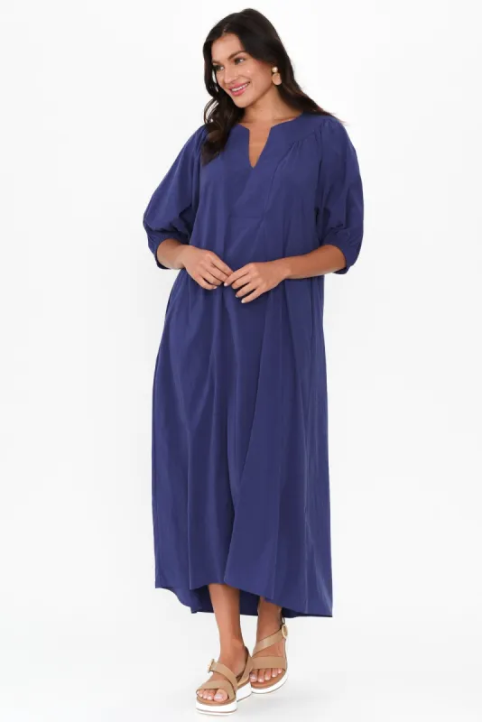 Nellie Blue Pocket Midi Dress sold by Blue Bungalow