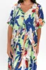 Blue Floral Peak Maxi Dress sold by Blue Bungalow