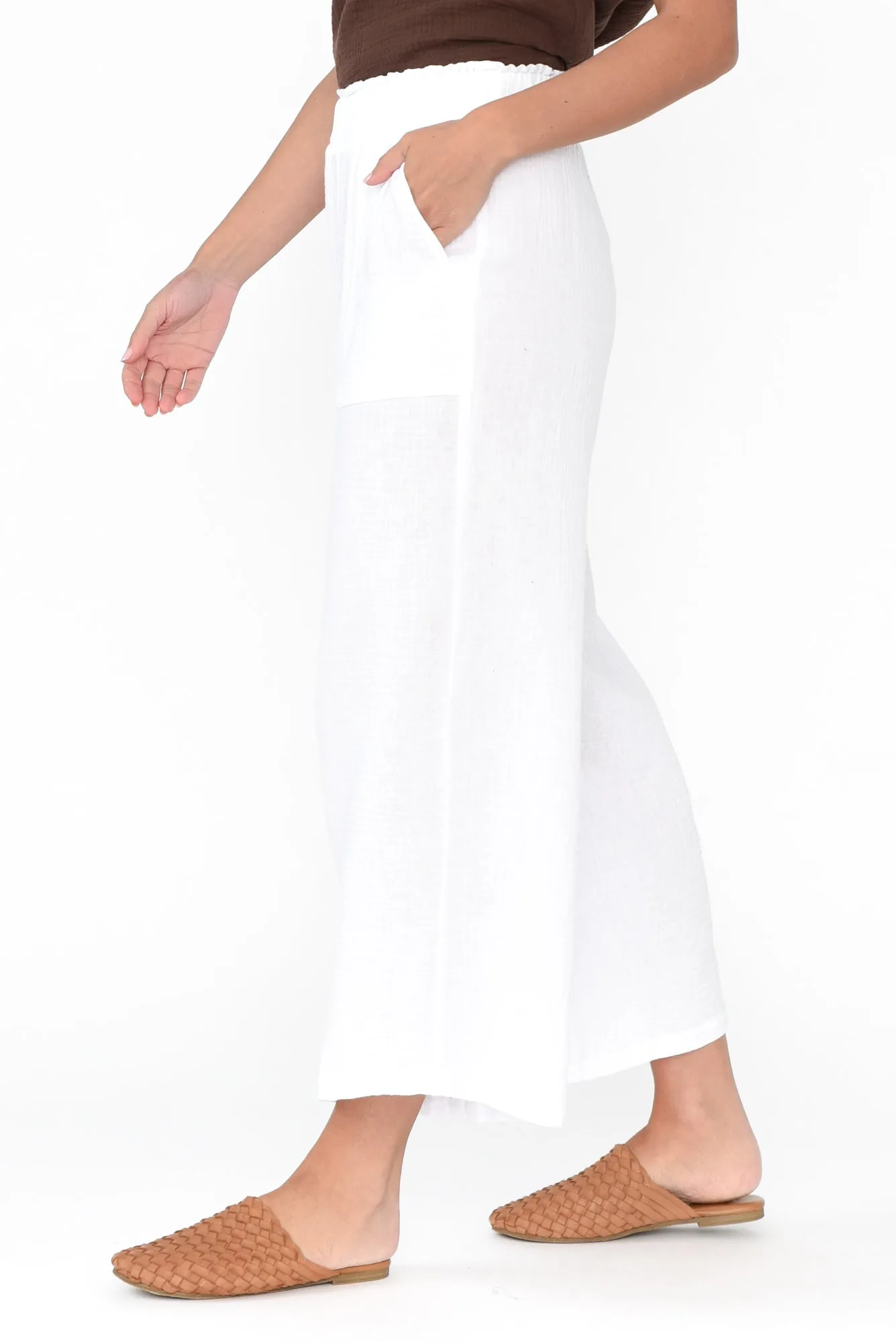 Byron White Cotton Pocket Pants sold by Blue Bungalow product image thumbnail 4
