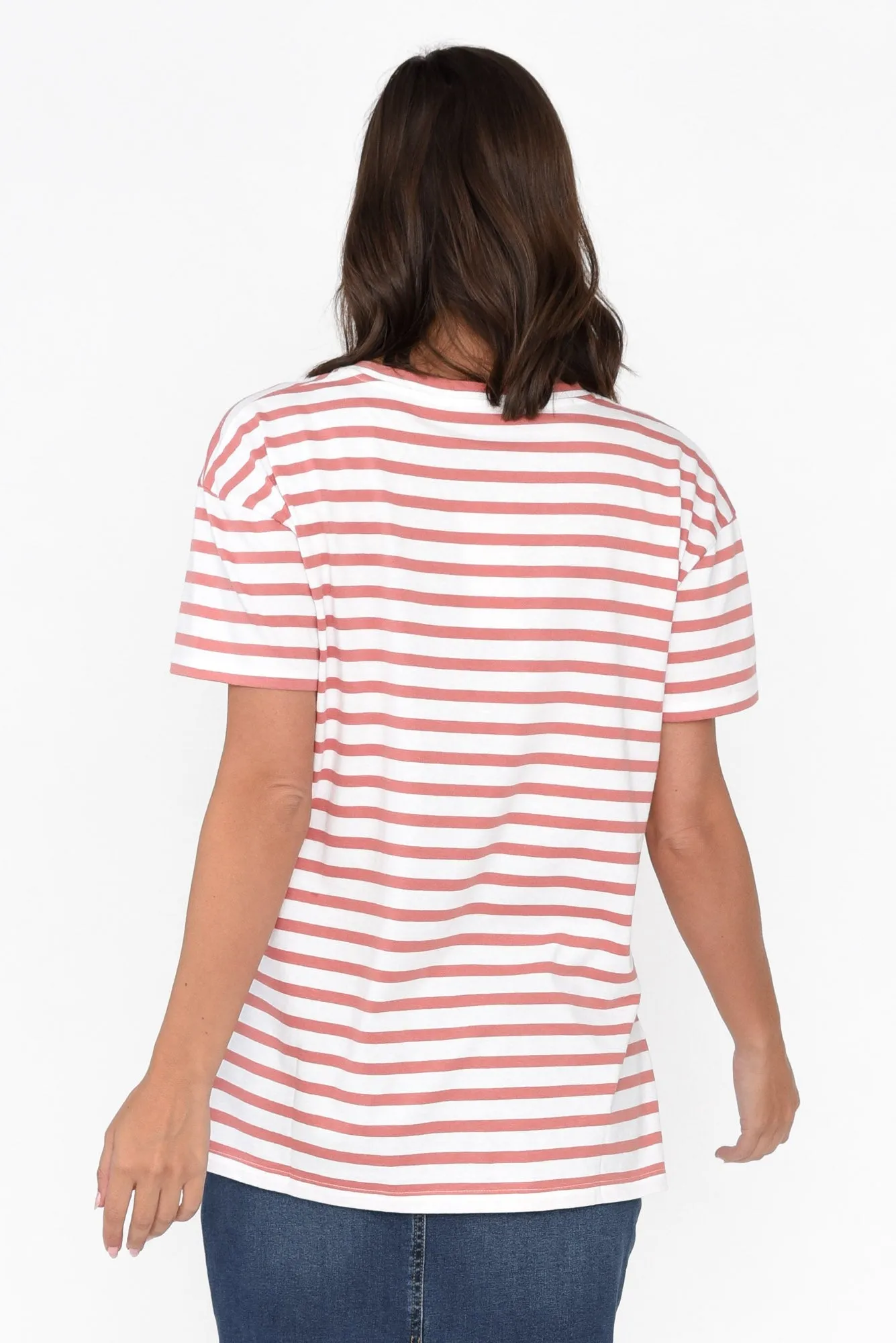 Mia Blush Stripe Cotton Tee sold by Blue Bungalow product image thumbnail 5