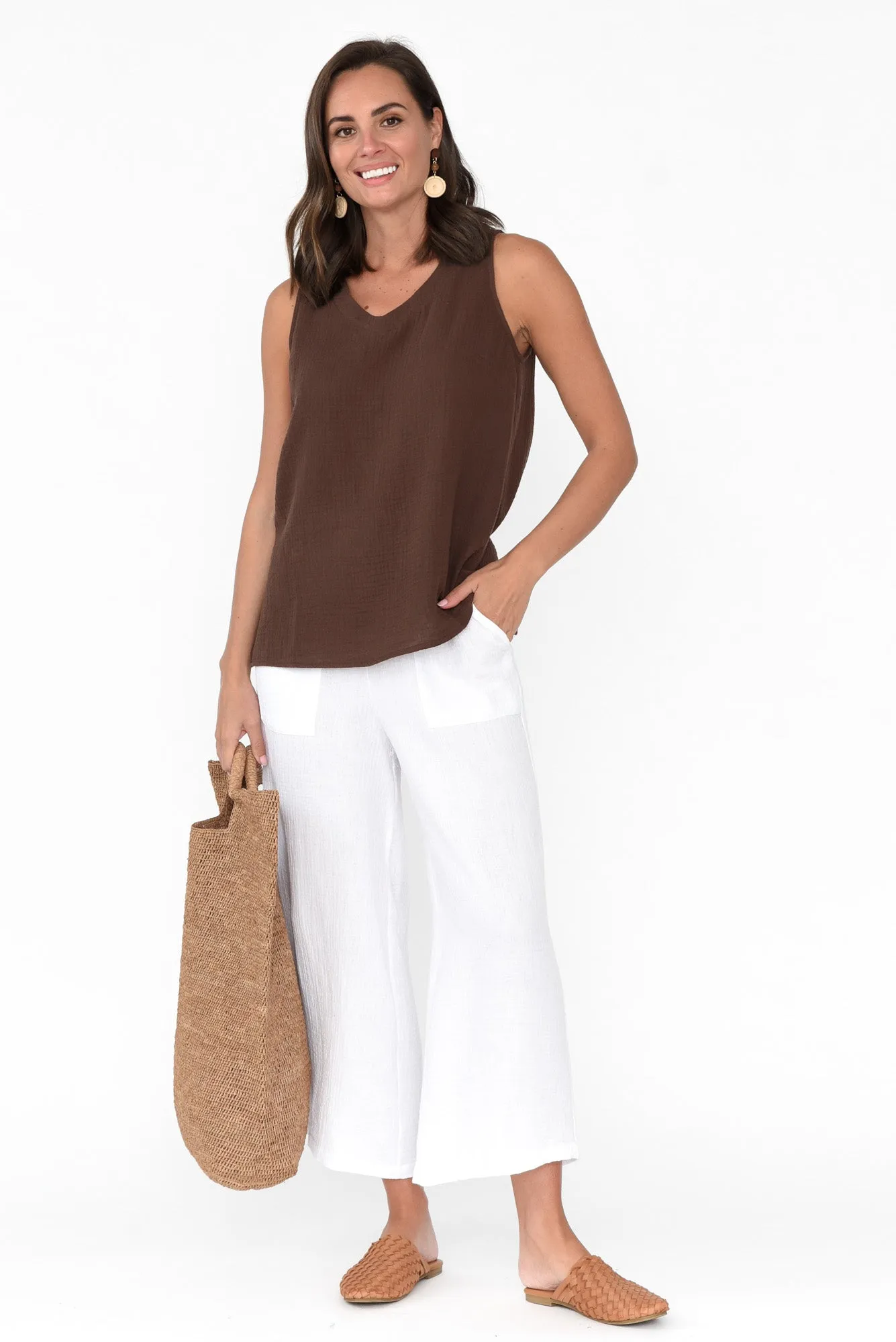 Byron White Cotton Pocket Pants sold by Blue Bungalow product image thumbnail 3
