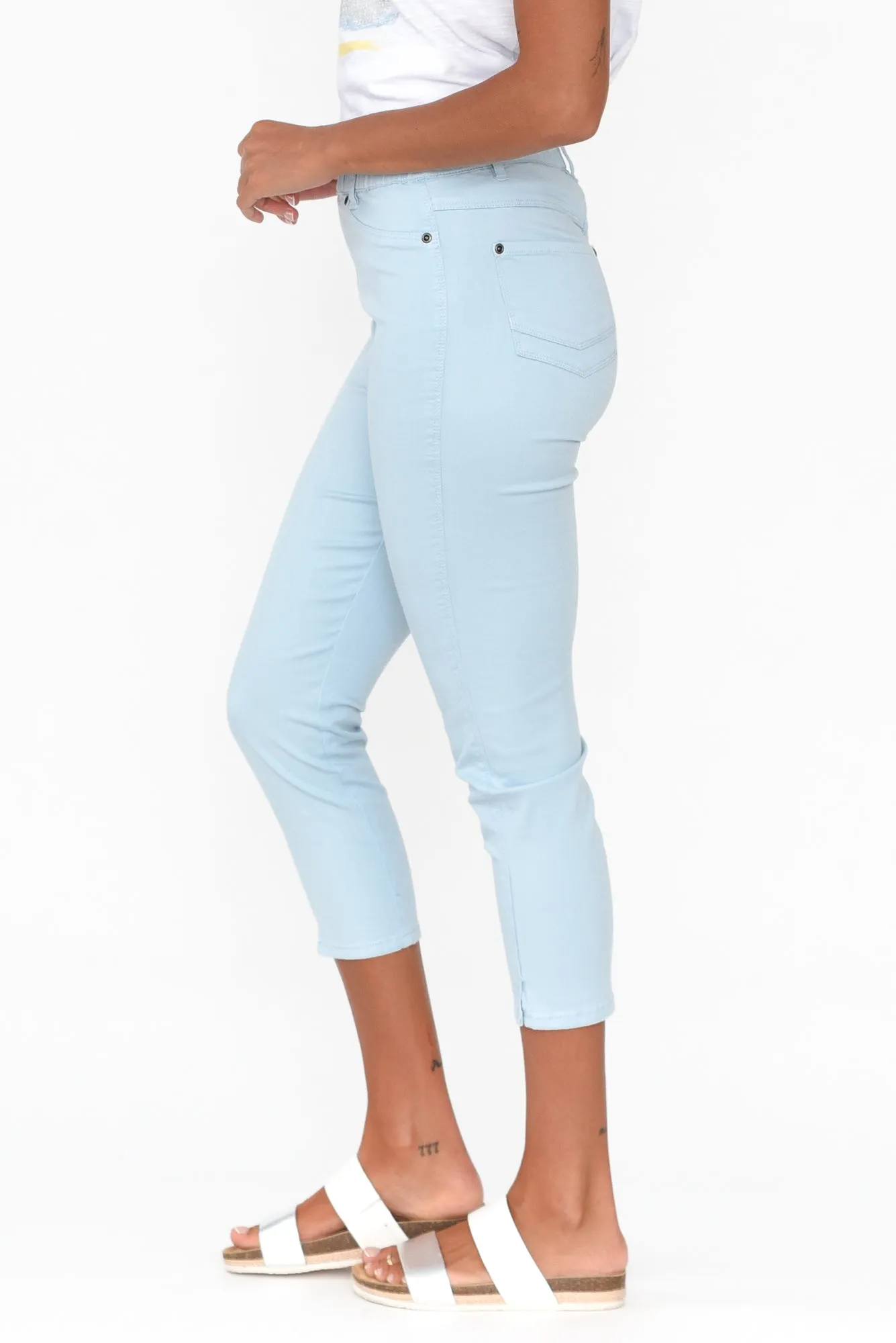 Reed Blue Stretch Cotton Capri Pants sold by Blue Bungalow product image thumbnail 5