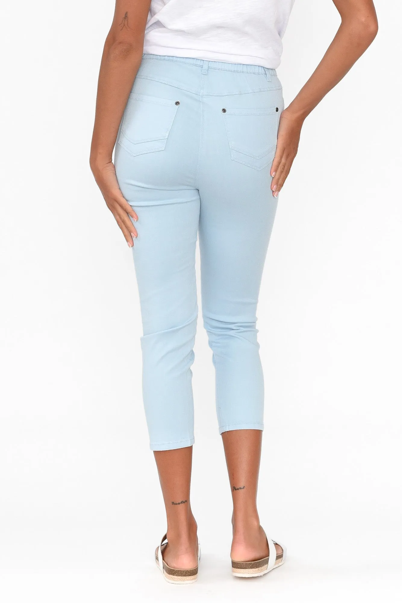 Reed Blue Stretch Cotton Capri Pants sold by Blue Bungalow product image thumbnail 4
