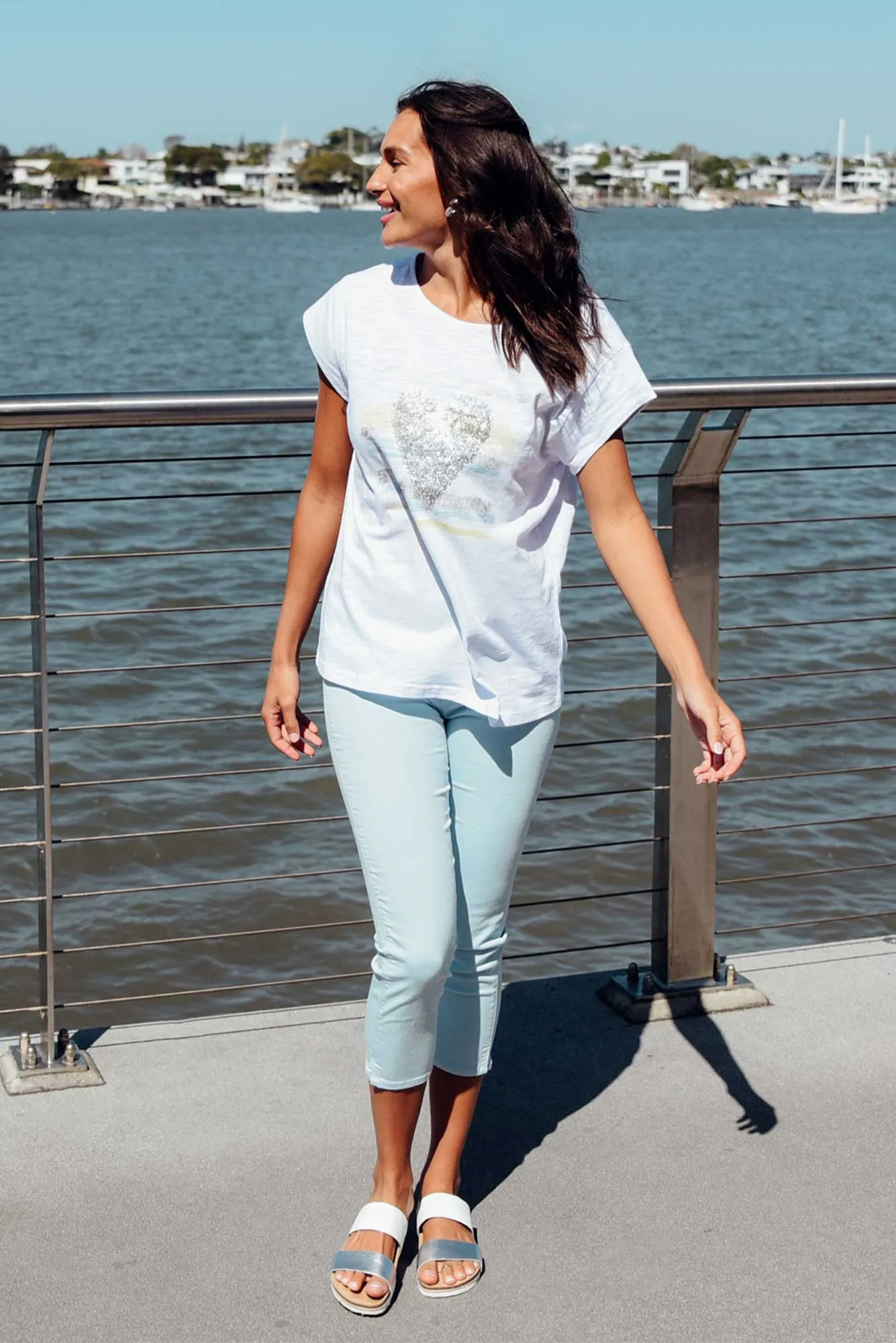 Reed Blue Stretch Cotton Capri Pants sold by Blue Bungalow product image thumbnail 2