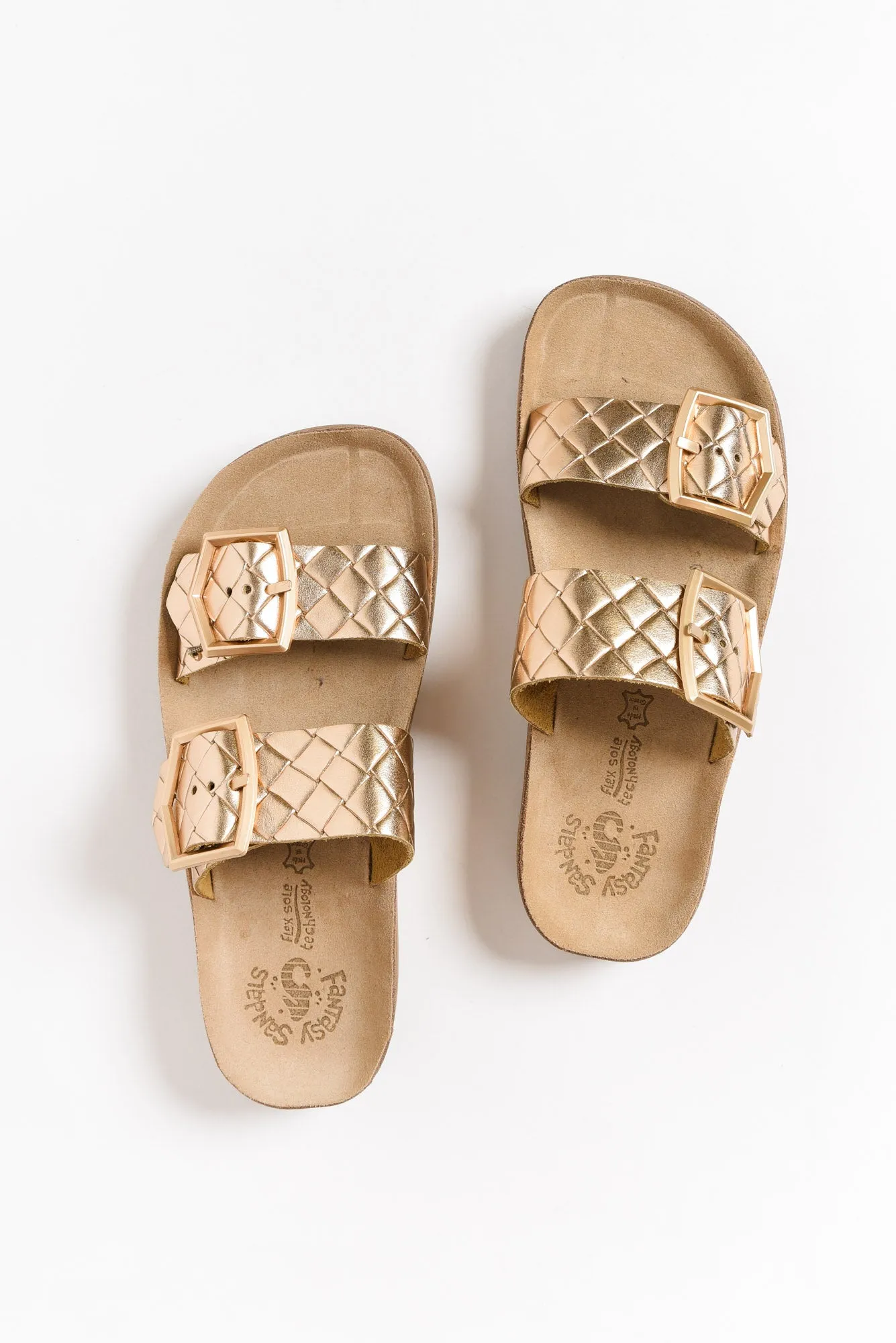Taylor Rose Gold Quilted Slide sold by Blue Bungalow