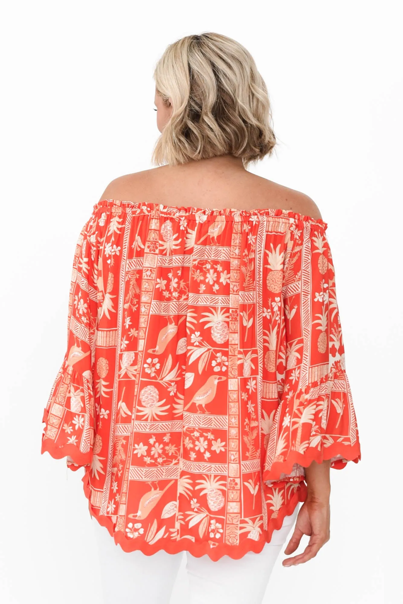 Bianco Red Tropical Trim Top sold by Blue Bungalow product image thumbnail 4