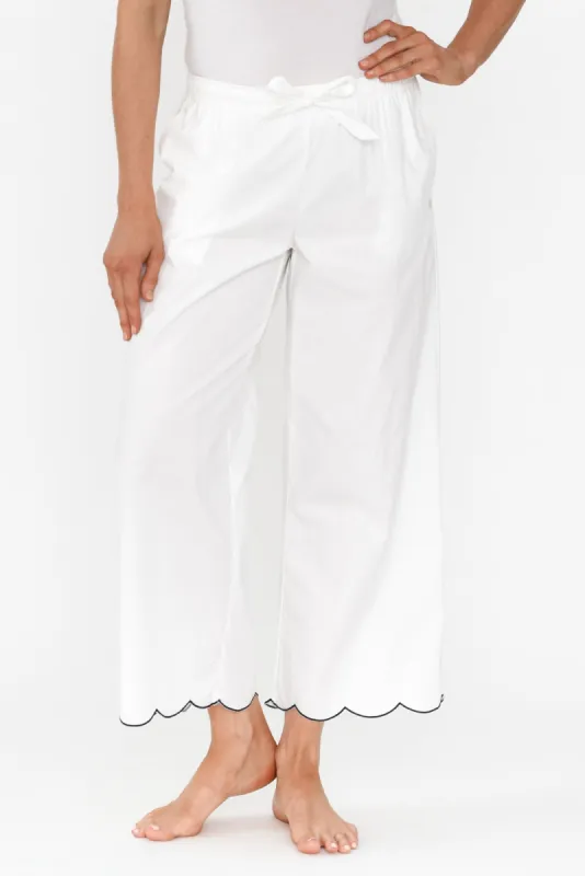 Marlee White Cotton Pyjama Pants sold by Blue Bungalow