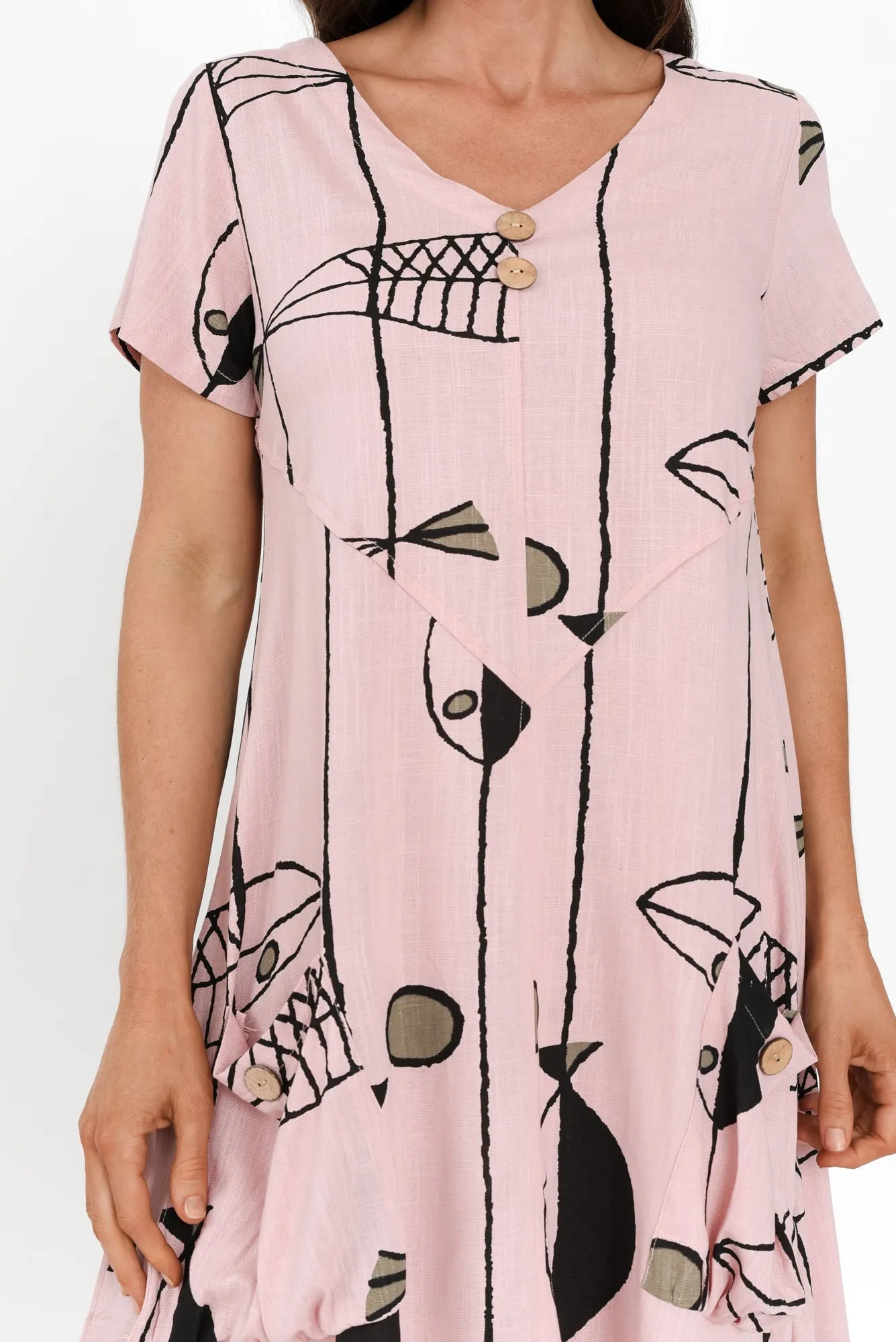 Bryant Pink Sea Linen Cotton Dress sold by Blue Bungalow product image thumbnail 5