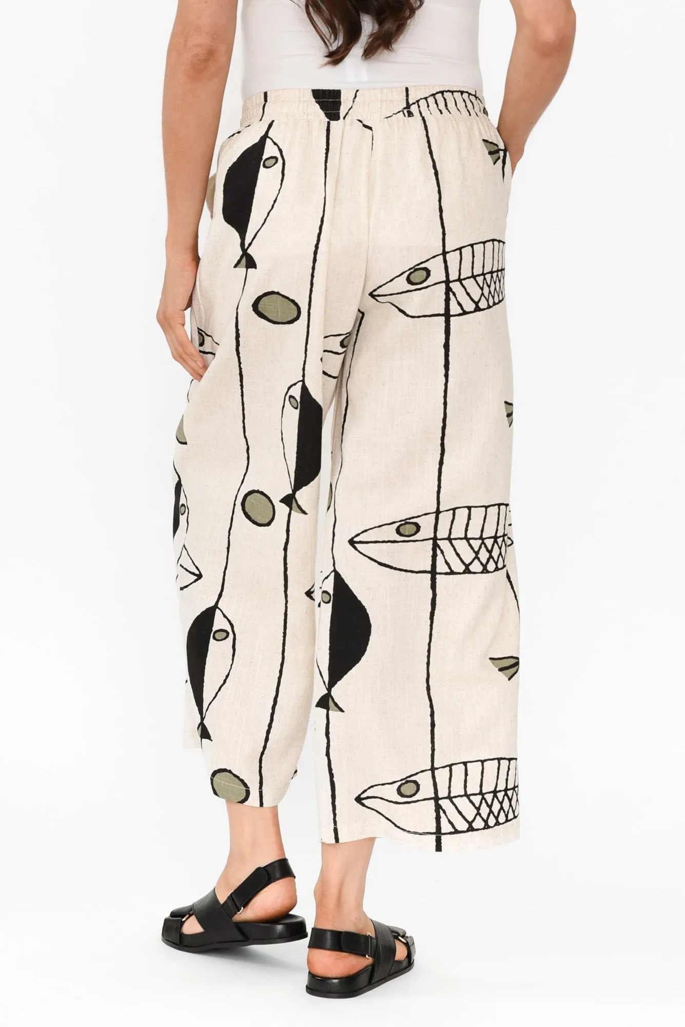 Minnelli Beige Sea Linen Cotton Pants sold by Blue Bungalow product image thumbnail 4