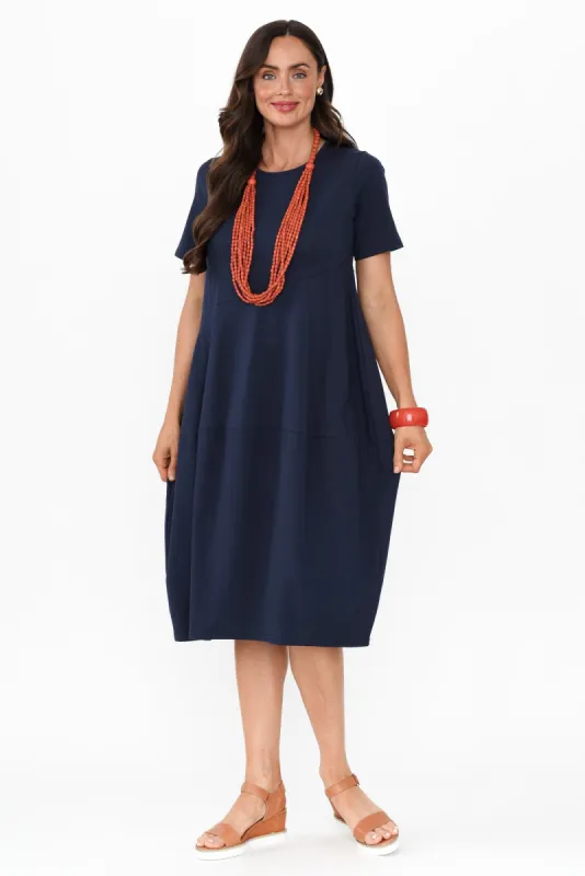 Morgan Indigo Diagonal Seam Dress sold by Blue Bungalow
