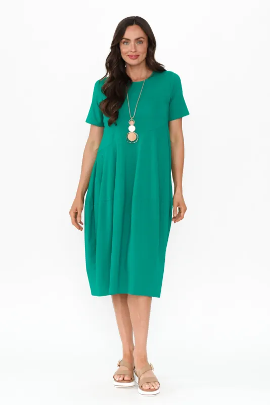 Morgan Teal Diagonal Seam Dress sold by Blue Bungalow