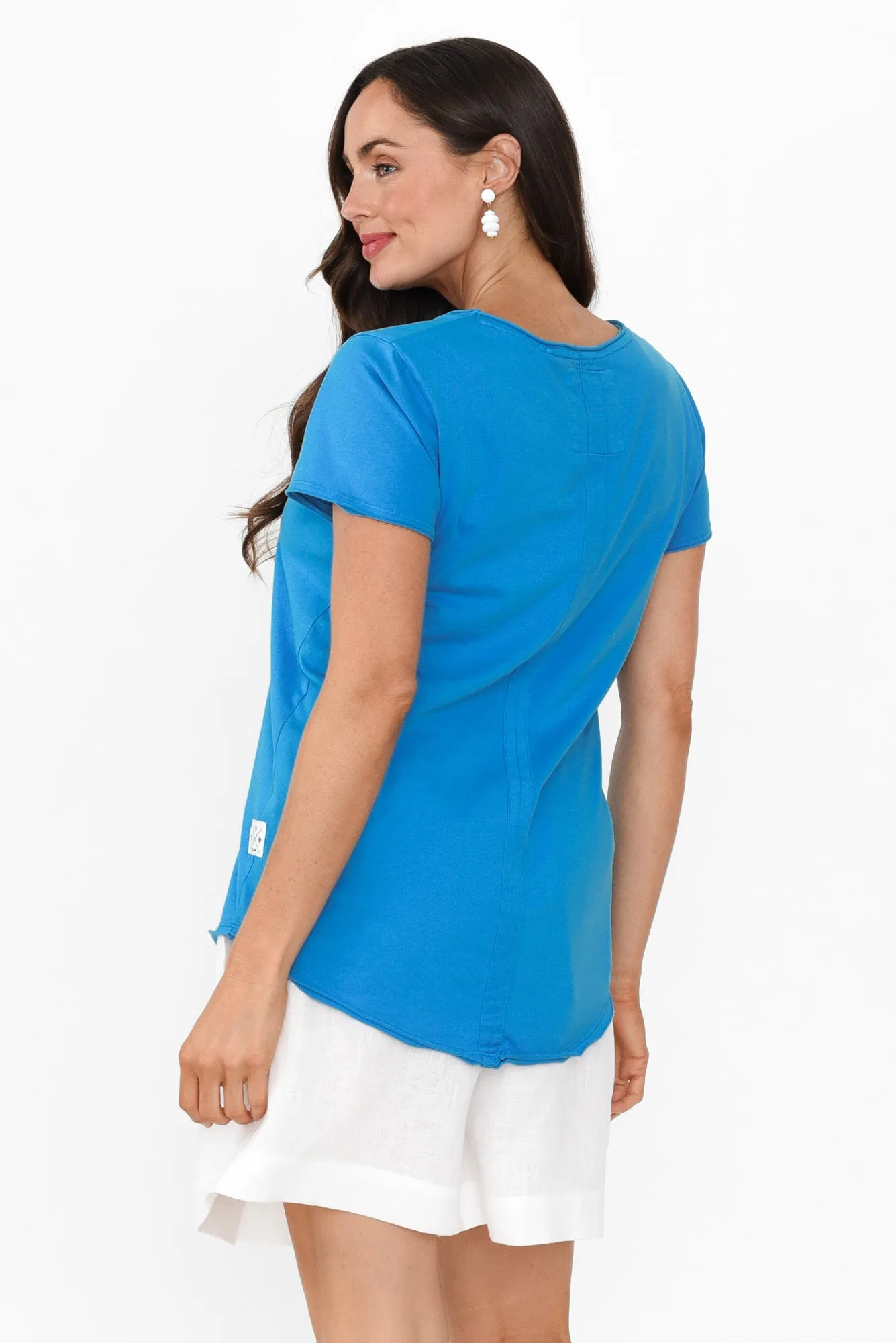Cobalt Cotton Fundamental Vee Tee sold by Blue Bungalow product image thumbnail 4