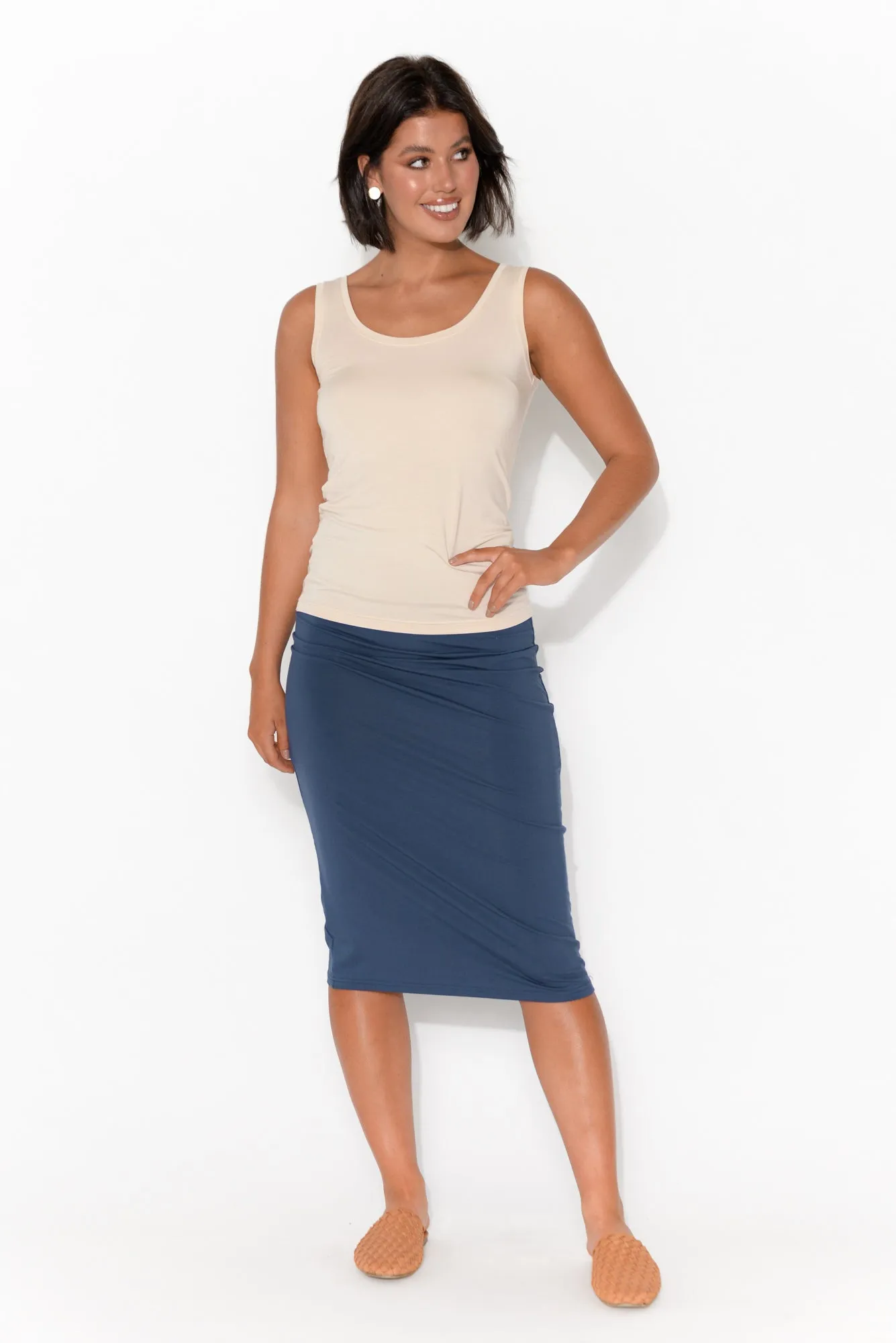 Nude Micro Modal Scoop Singlet sold by Blue Bungalow product image thumbnail 2