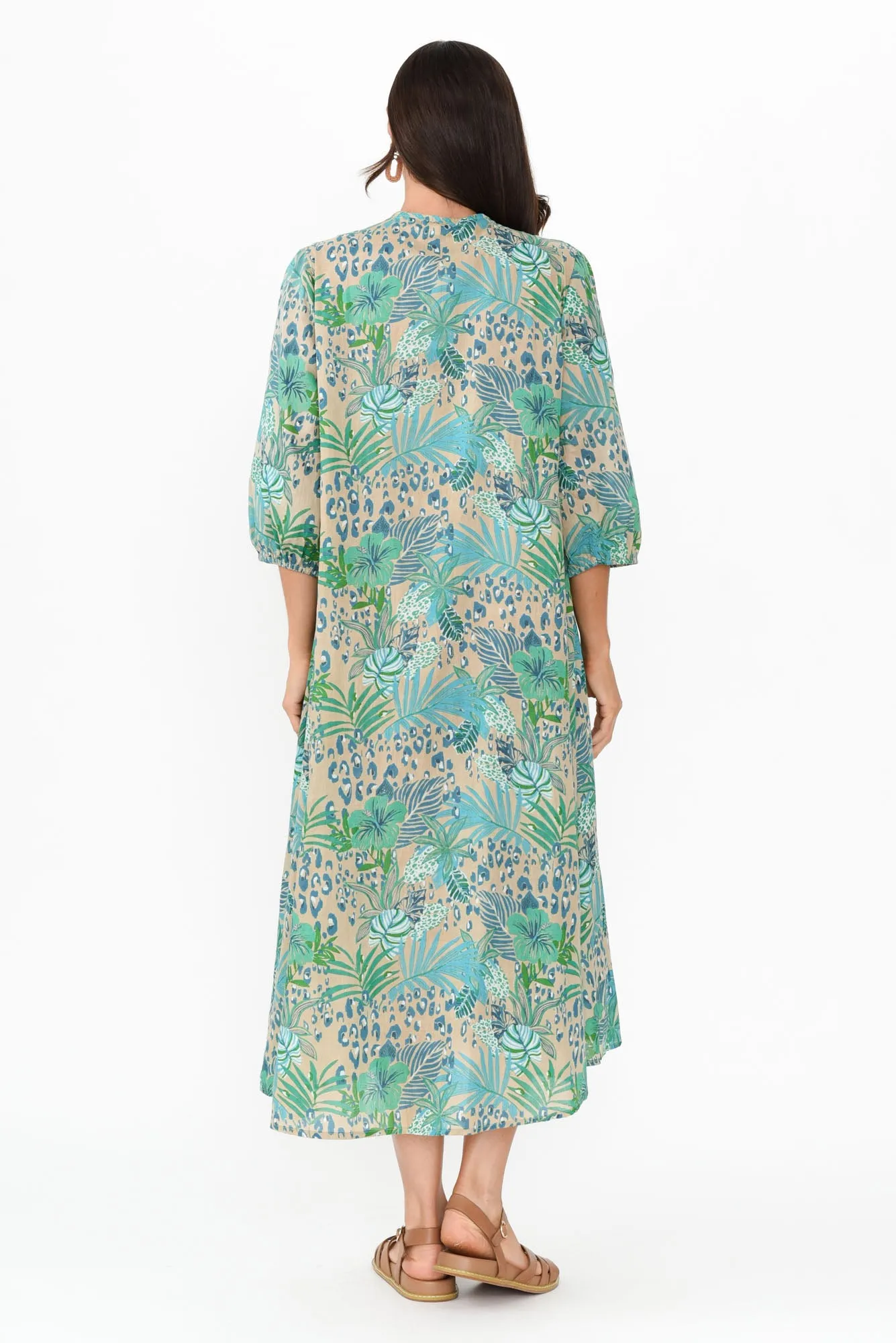 Fria Blue Jungle Cotton Dress sold by Blue Bungalow product image thumbnail 4
