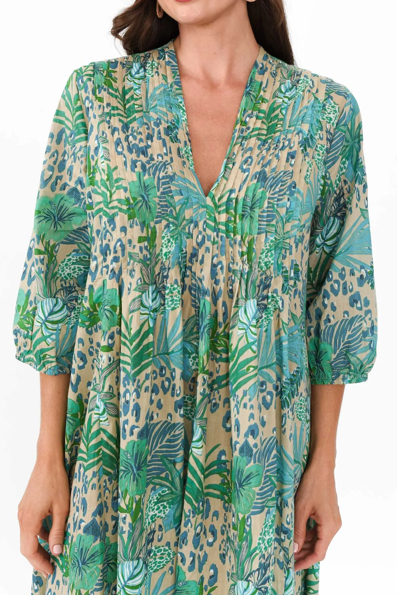 Fria Blue Jungle Cotton Dress sold by Blue Bungalow product image thumbnail 5