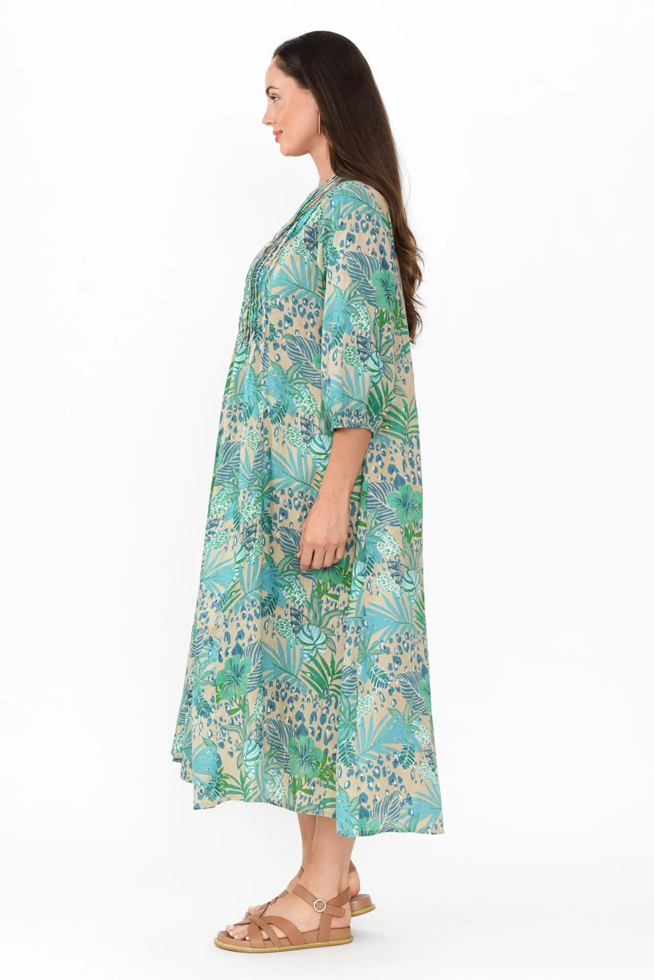 Fria Blue Jungle Cotton Dress sold by Blue Bungalow product image thumbnail 3