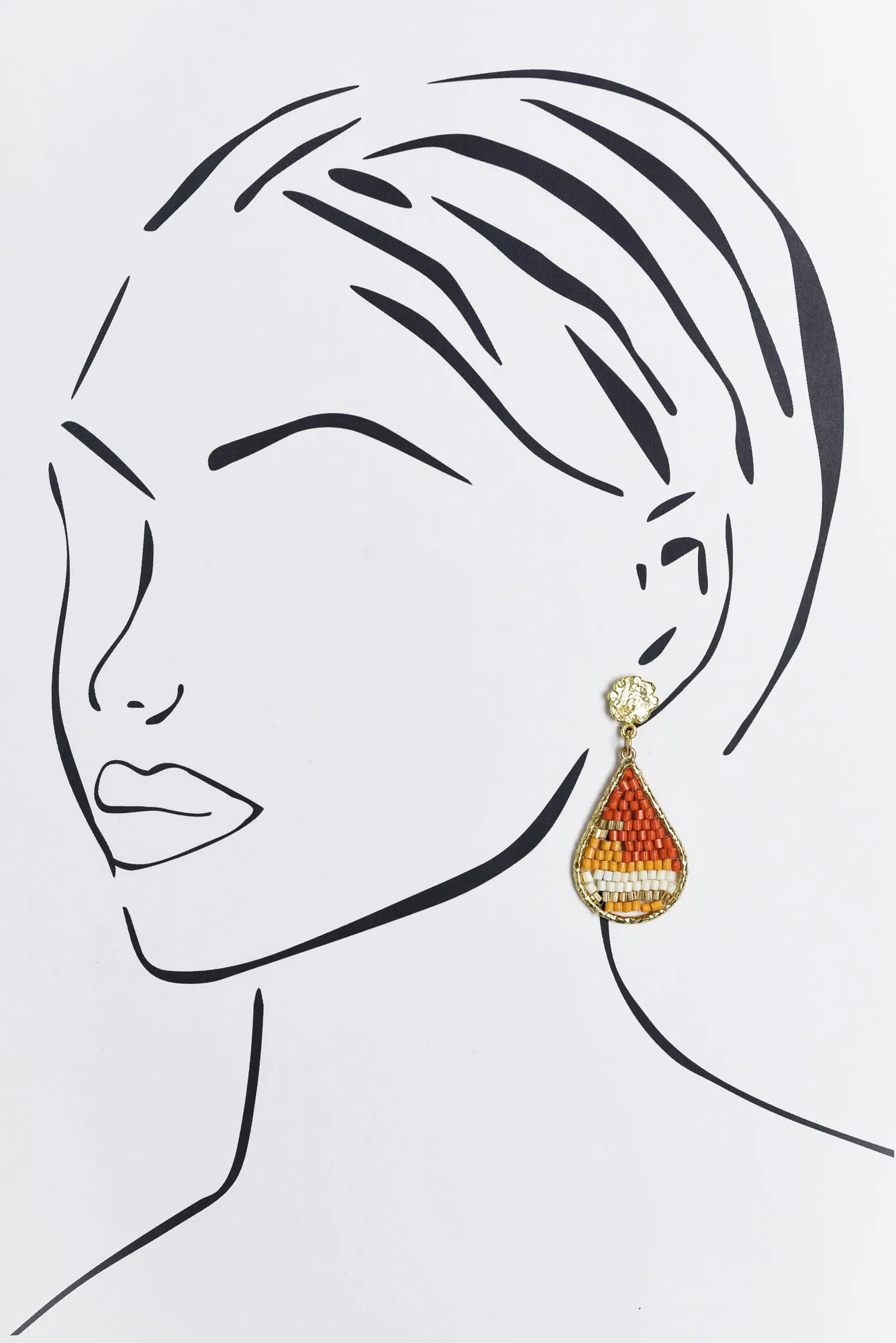 Kamalia Orange Beaded Earrings sold by Blue Bungalow product image thumbnail 2