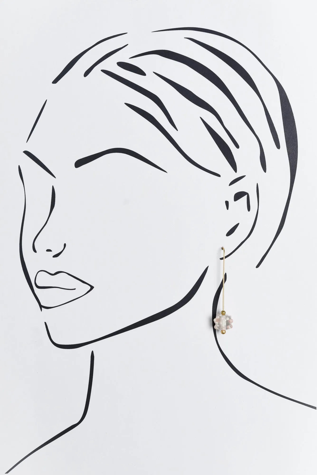 Anka Pink Dot Glass Hook Earrings sold by Blue Bungalow product image thumbnail 2