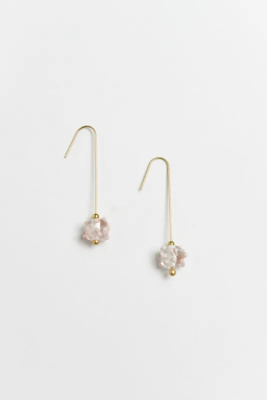 Anka Pink Dot Glass Hook Earrings sold by Blue Bungalow