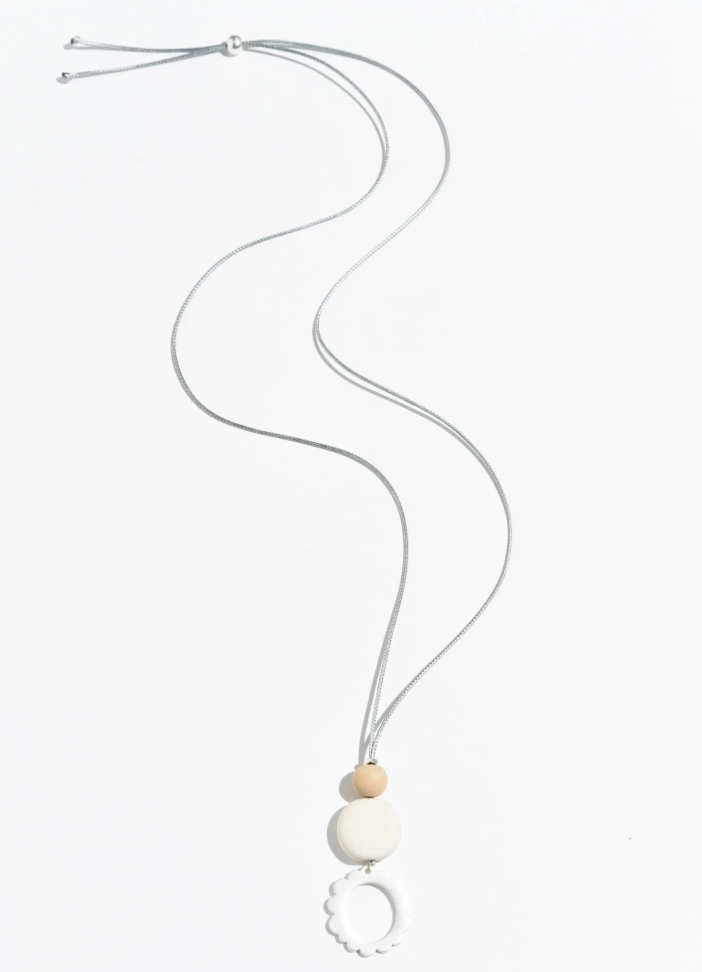 Etna Silver Beaded Pendant Necklace sold by Blue Bungalow