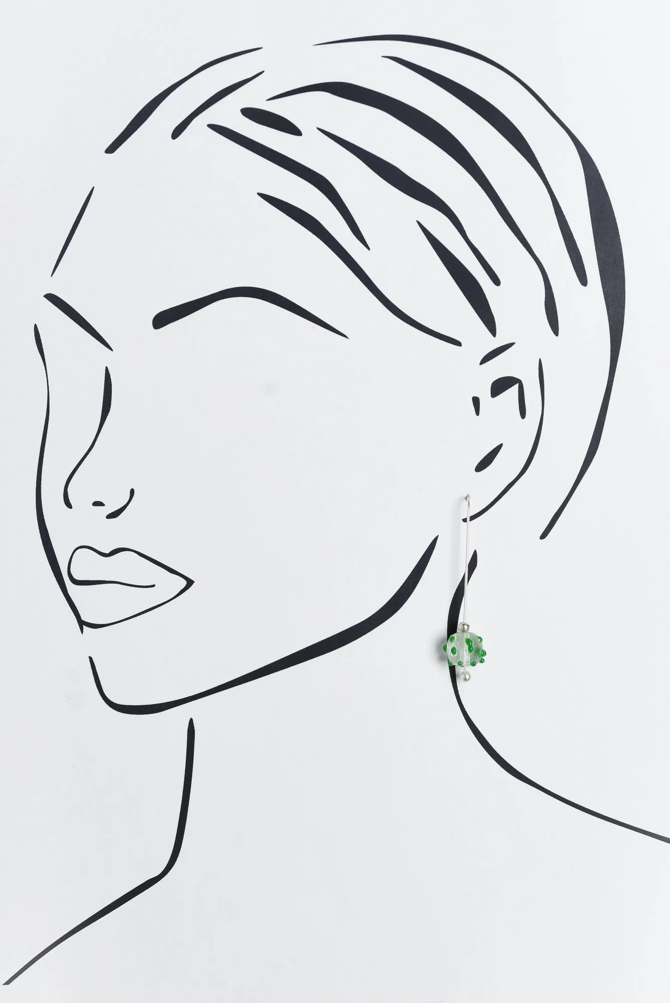 Anka Green Dot Glass Hook Earrings sold by Blue Bungalow product image thumbnail 2