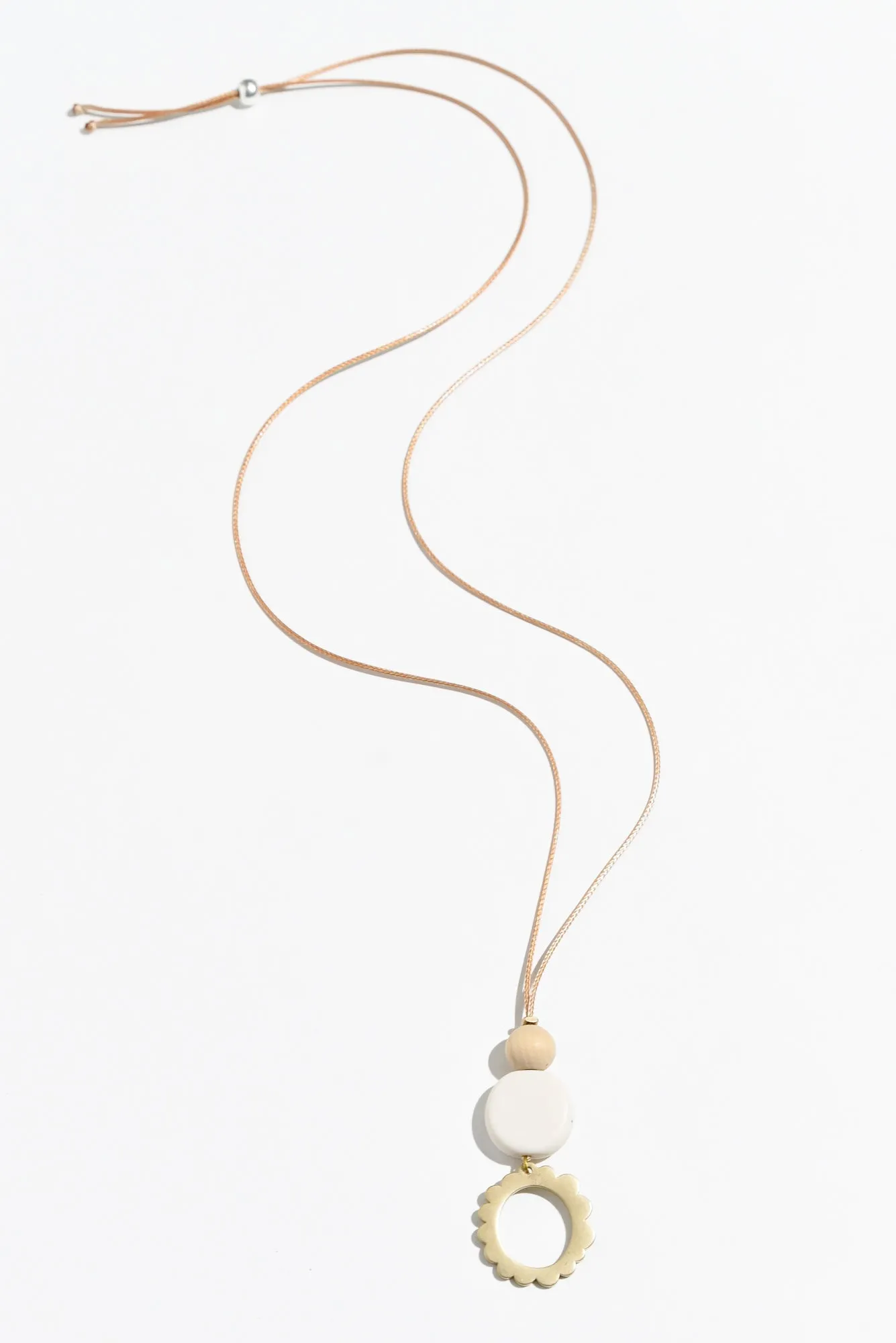 Etna Gold Beaded Pendant Necklace sold by Blue Bungalow