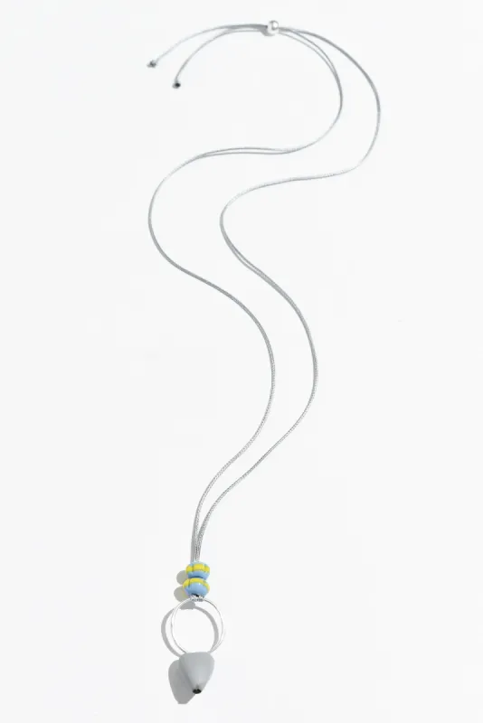Romina Grey Heart Beaded Necklace sold by Blue Bungalow