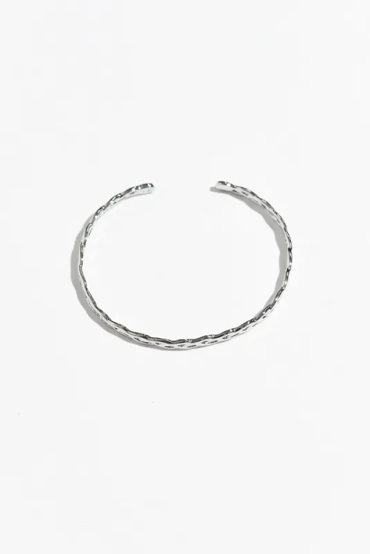 Sylvie Silver Woven Cuff sold by Blue Bungalow