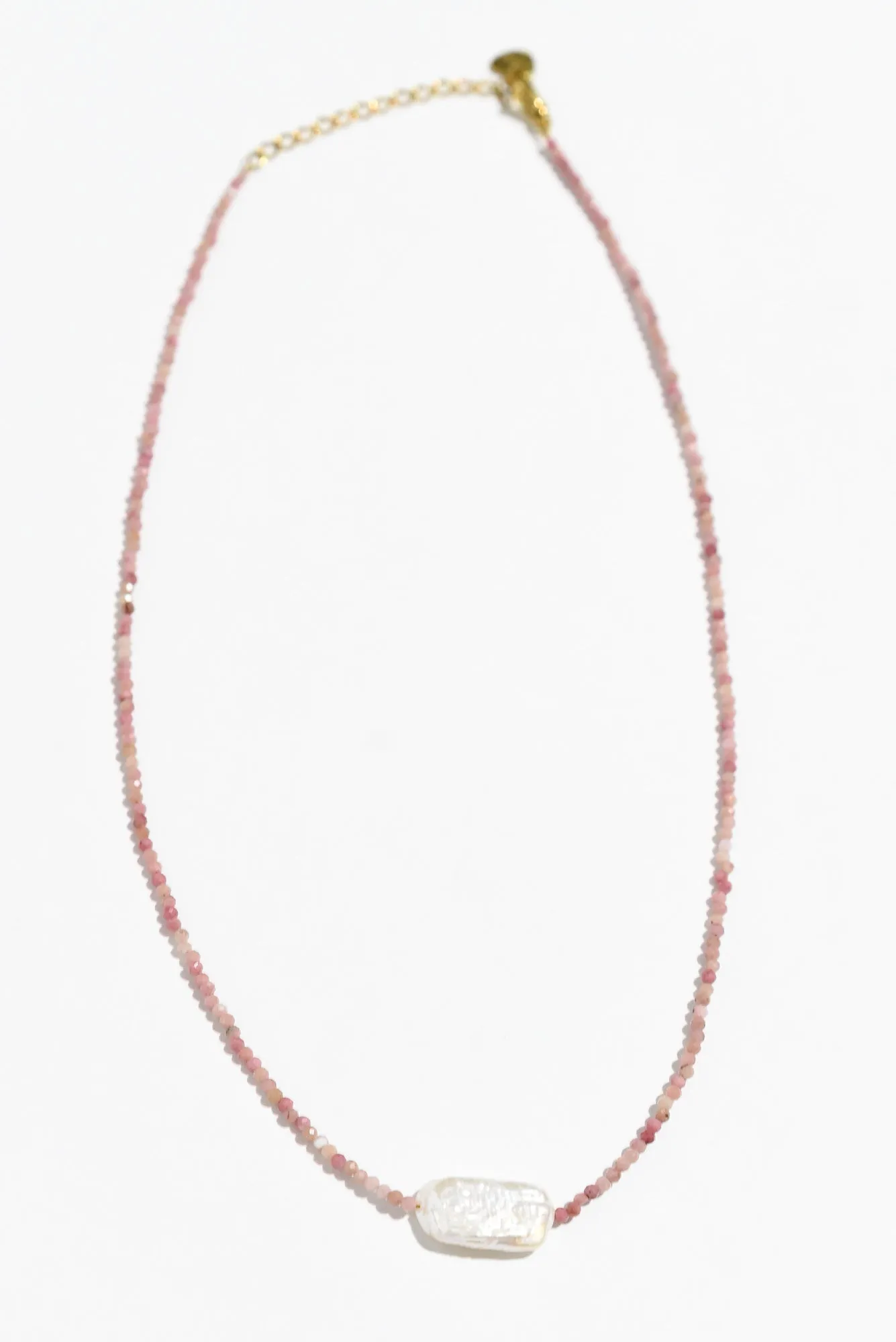 Sado Pink Beaded Pearl Necklace sold by Blue Bungalow