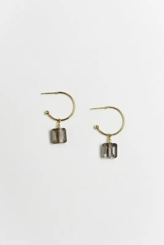 Nias Gold Crystal Drop Earrings sold by Blue Bungalow