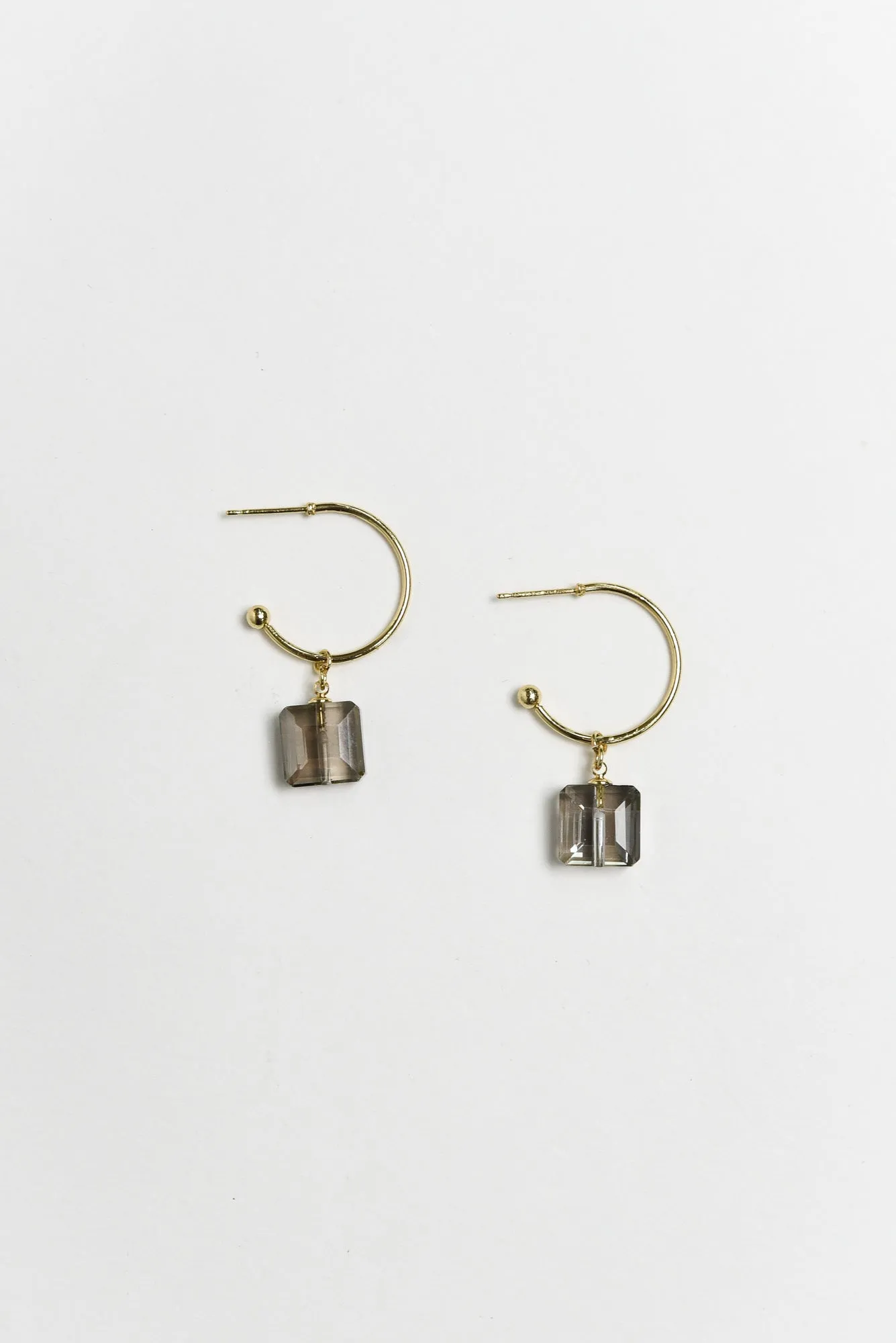 Nias Gold Crystal Drop Earrings sold by Blue Bungalow
